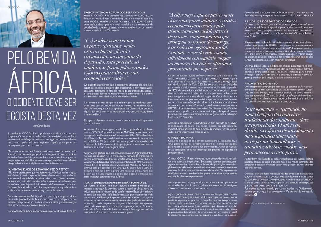 Pelo bem da Africa, o ocidente deve ser egoísta desta vez.